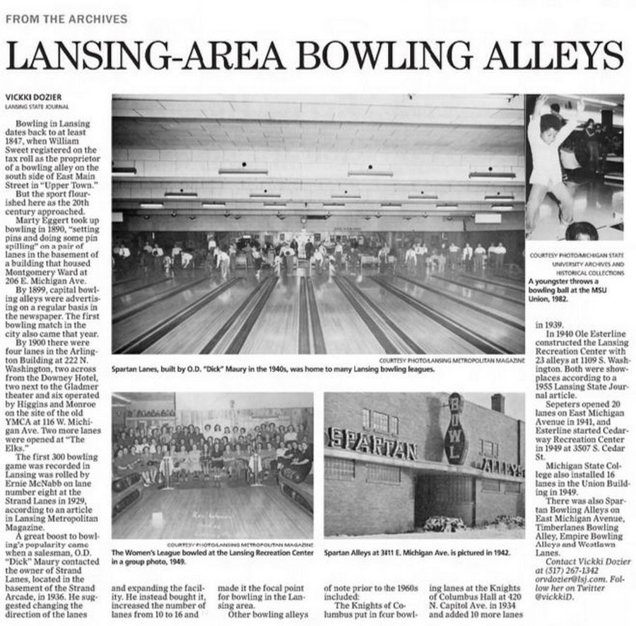 Lansing Recreation Center - Oct 9 2016 History Of Lansing Bowling Lanes